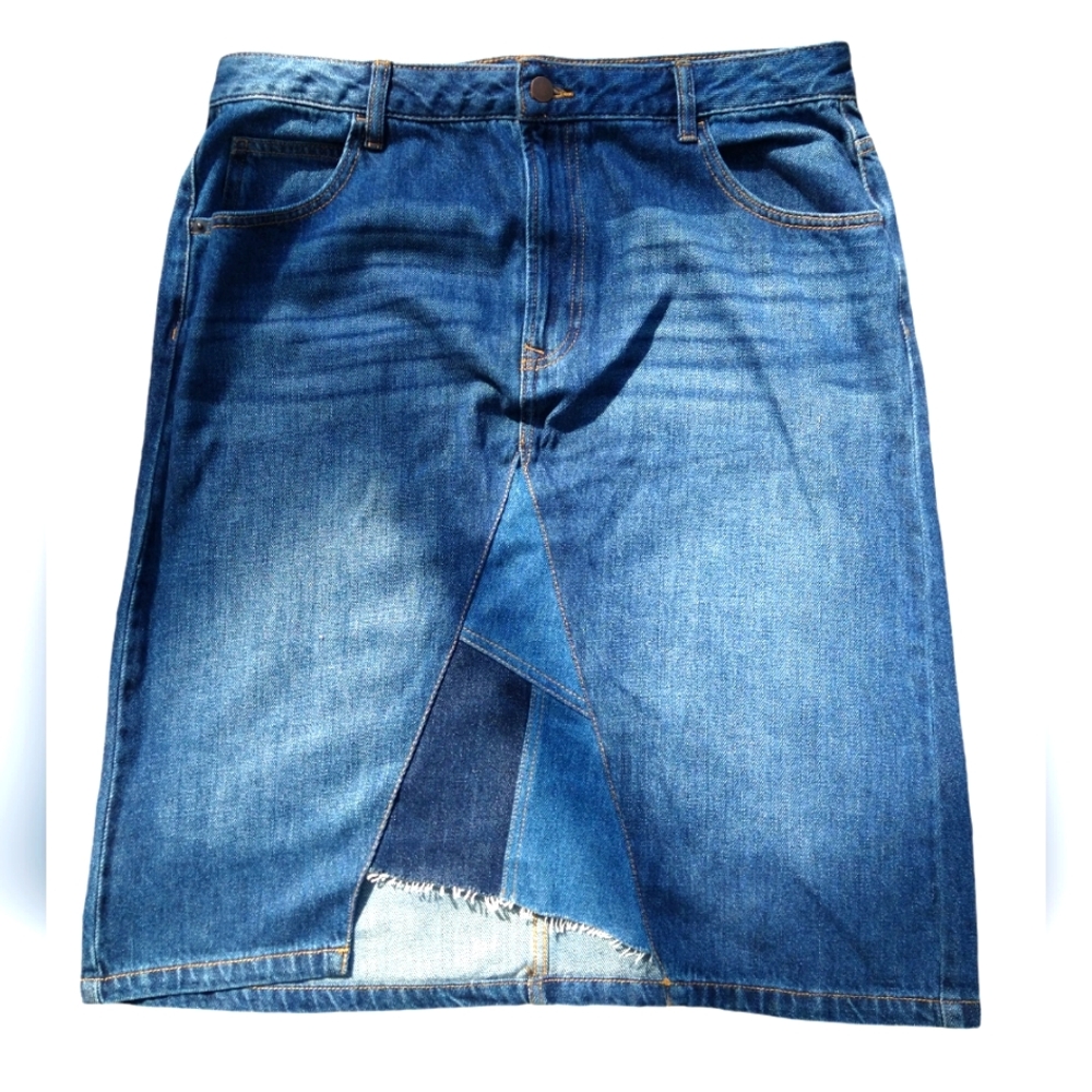 Time and True Ladies Denim Patch Work Skirt